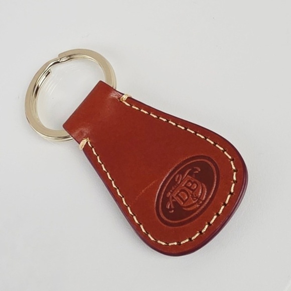 Dooney & Bourke Brown Leather‎ Key Fob Bag Charm Tan